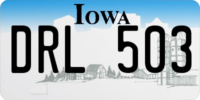 IA license plate DRL503