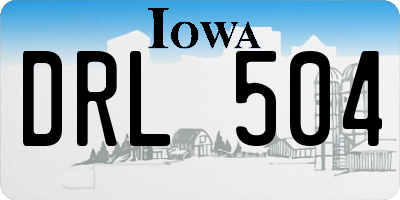 IA license plate DRL504