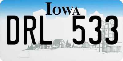IA license plate DRL533