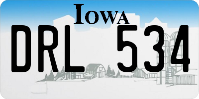 IA license plate DRL534