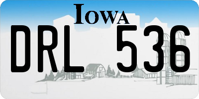 IA license plate DRL536