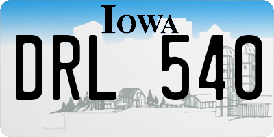 IA license plate DRL540