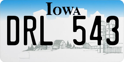 IA license plate DRL543