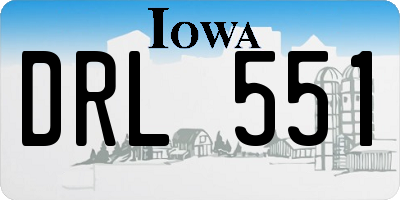 IA license plate DRL551