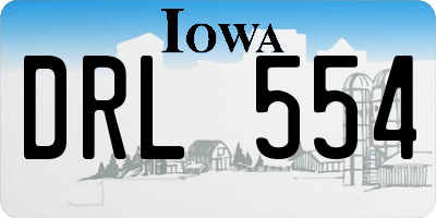 IA license plate DRL554
