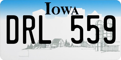 IA license plate DRL559