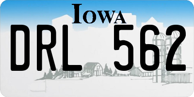 IA license plate DRL562