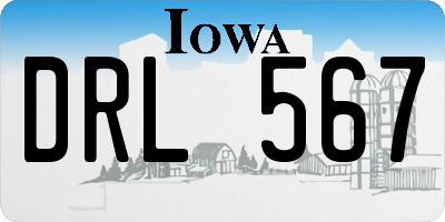 IA license plate DRL567