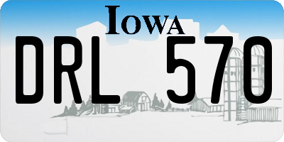 IA license plate DRL570