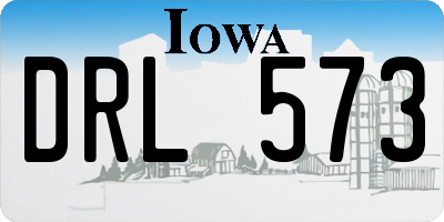 IA license plate DRL573