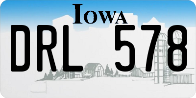 IA license plate DRL578