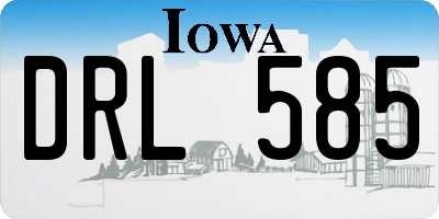 IA license plate DRL585