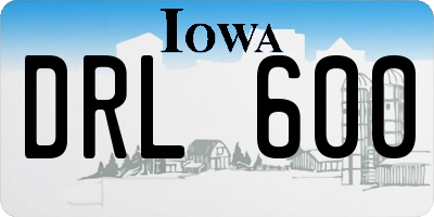 IA license plate DRL600