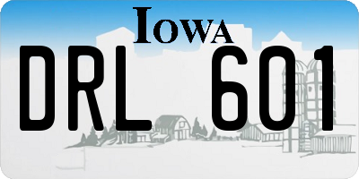IA license plate DRL601