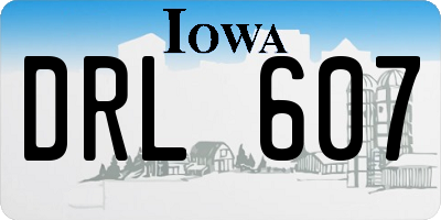 IA license plate DRL607