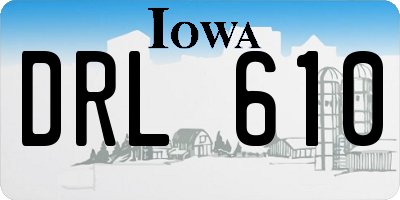 IA license plate DRL610