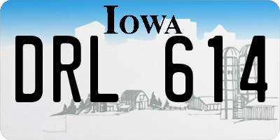 IA license plate DRL614