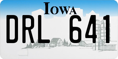 IA license plate DRL641