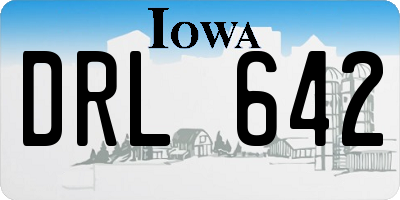 IA license plate DRL642