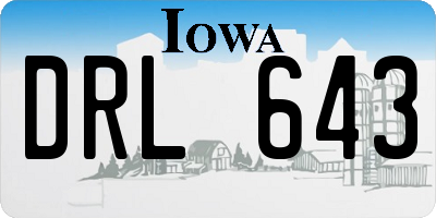 IA license plate DRL643