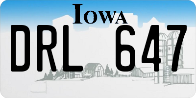 IA license plate DRL647