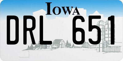 IA license plate DRL651