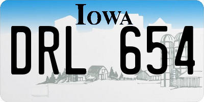 IA license plate DRL654
