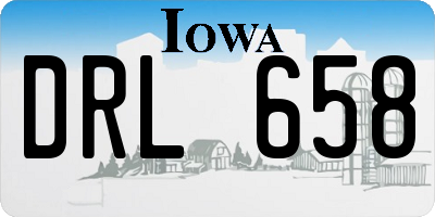 IA license plate DRL658