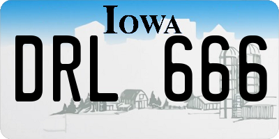 IA license plate DRL666