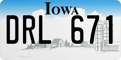 IA license plate DRL671