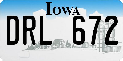 IA license plate DRL672