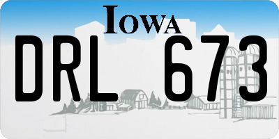 IA license plate DRL673