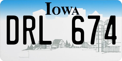 IA license plate DRL674