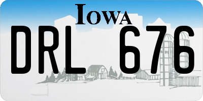 IA license plate DRL676