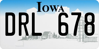 IA license plate DRL678