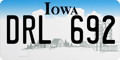 IA license plate DRL692