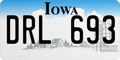 IA license plate DRL693