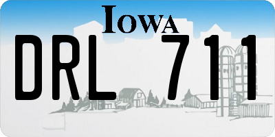 IA license plate DRL711