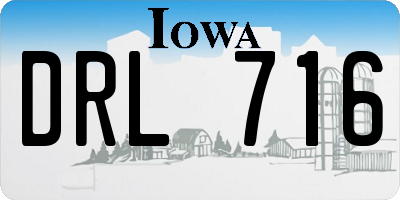 IA license plate DRL716