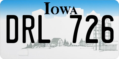IA license plate DRL726