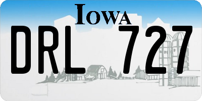 IA license plate DRL727