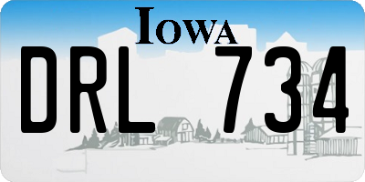 IA license plate DRL734