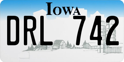 IA license plate DRL742