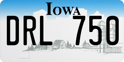 IA license plate DRL750