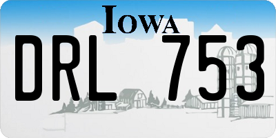 IA license plate DRL753