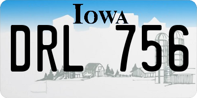 IA license plate DRL756