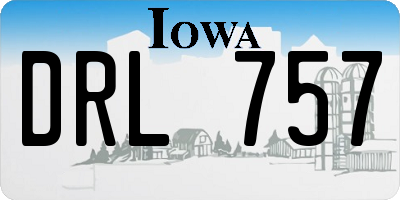 IA license plate DRL757