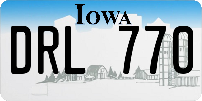 IA license plate DRL770