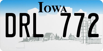 IA license plate DRL772