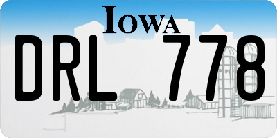 IA license plate DRL778